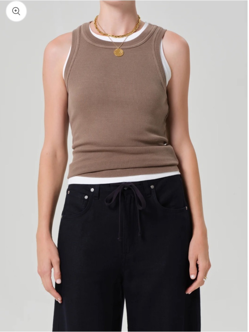 Citizens Of Humanity Ribbed Tank Top in Cocoa Brown
